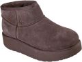 Skechers Keep Cozy Leren Dames Chocolade Winter Enkellaarsjes - Chocoladebruin
