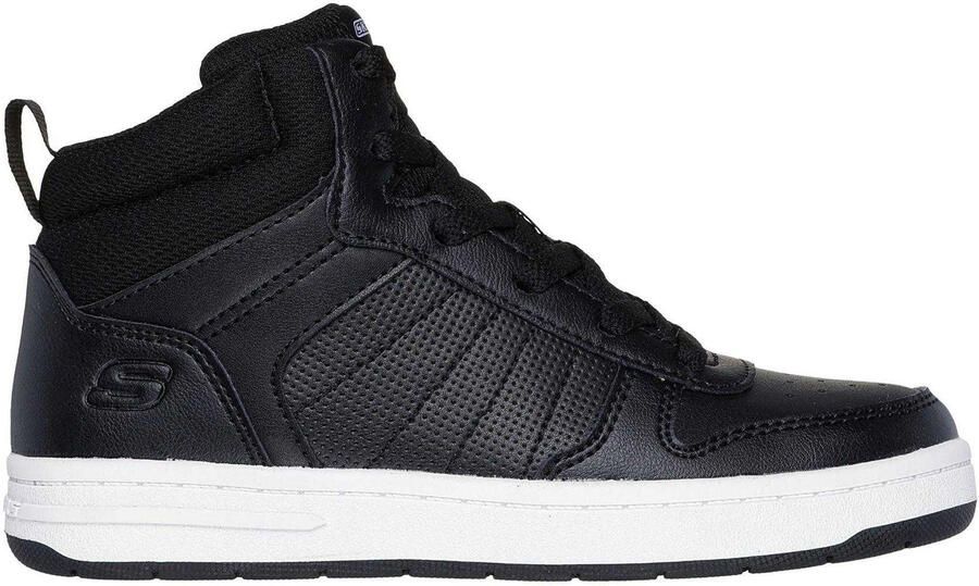 Skechers Kinderen Smith Street Hoogtop Sneakers (Zwart Wit)