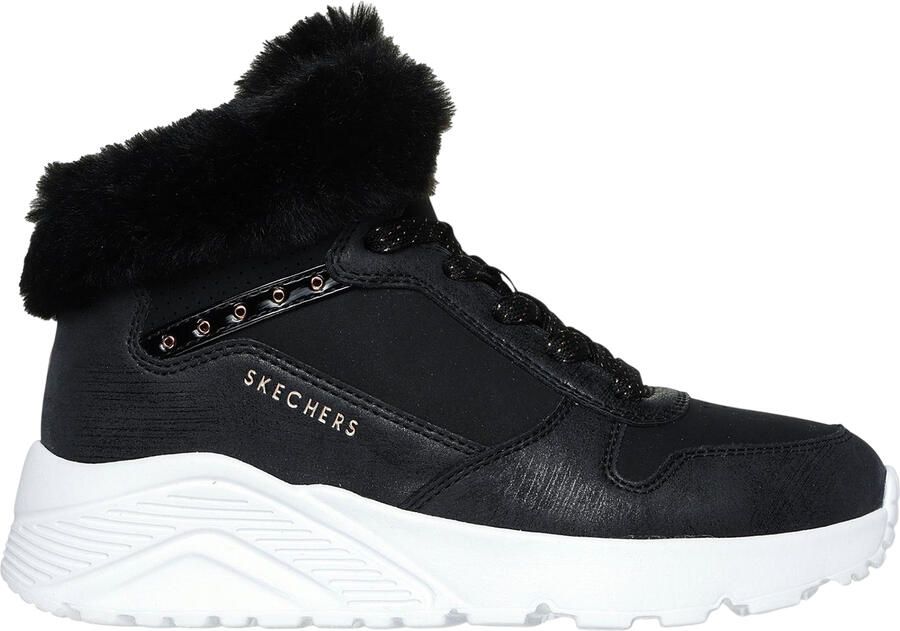 Skechers Kinderen Unolite Hoge Sneakers (Zwart Roze Goud)