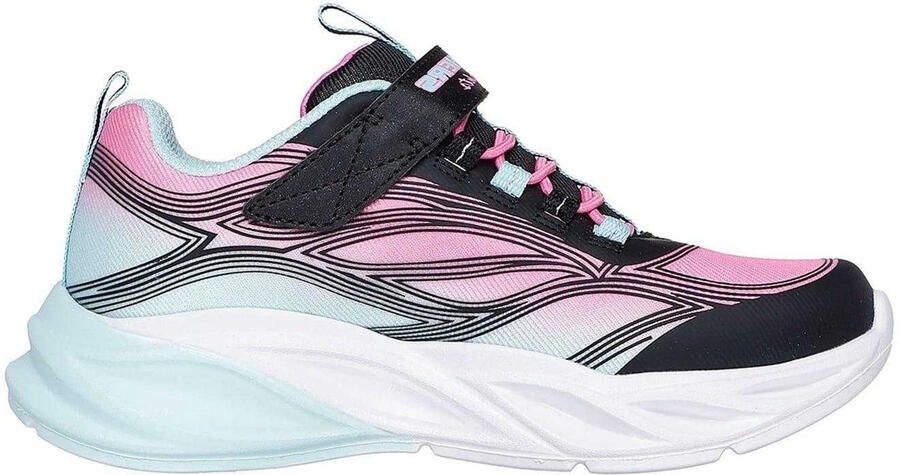 Skechers Kinderen Kids S-Lights Cosmic Glow Leren Sneakers (Zwart Roze)