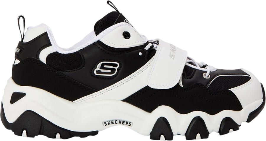 Skechers Kinderschoenen D Lites 2: stevige platte sneakers (Wit Zwart)