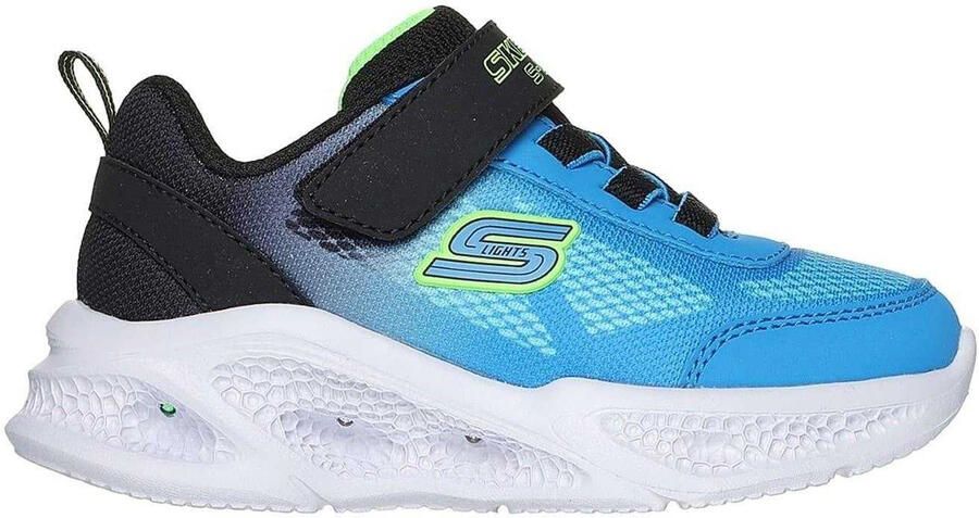 Skechers Lederen sportschoenen voor jongens: S Lights Flex-Glow Bolt (Blauw Zwart)