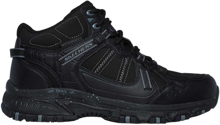 Skechers Leren wandelschoenen voor heren met Hillcrest-logo (Zwart)