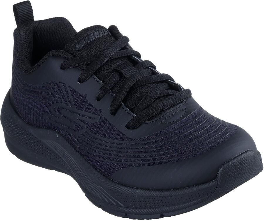 Skechers Microspec Advance Textile Meisjes Zwarte Sneakers