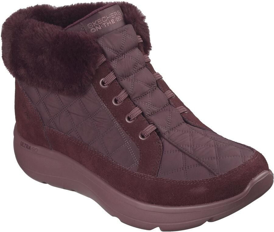 Skechers On-The-Go Encore Elisa Textiel Dames Burgundy Winter Enkellaarsjes