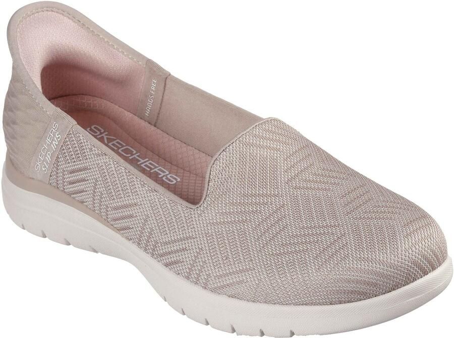 Skechers On-the-GO Flex Clover Textile Dames Taupe Standaard Sneakers