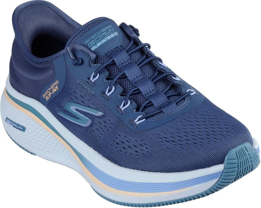 Skechers Performance Go Run Elevate 2.0 Banyan Textiel Dames Navy Turquoise Sneakers