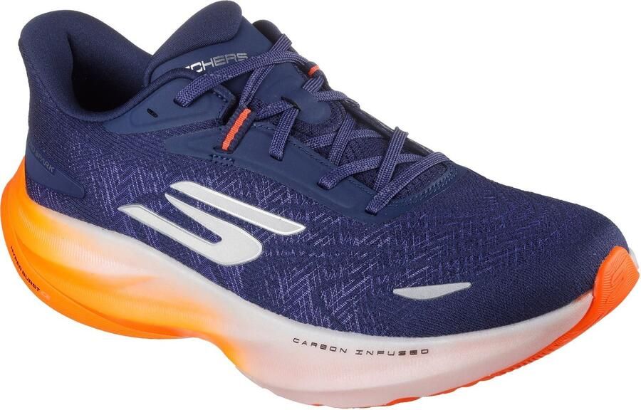 Skechers Performance GO RUN Ride 12 Textiel Heren Navy Oranje Sneakers