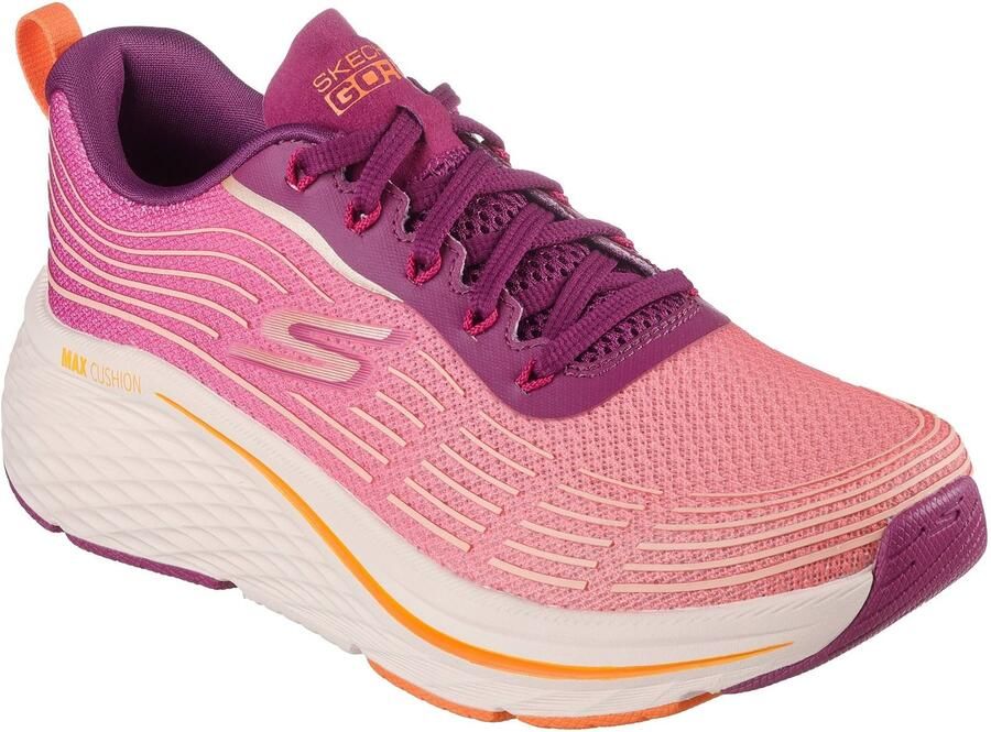Skechers Performance Max Cushioning Elite 2.0 Alaura Textiel Dames Frambozenkleurige Sneakers