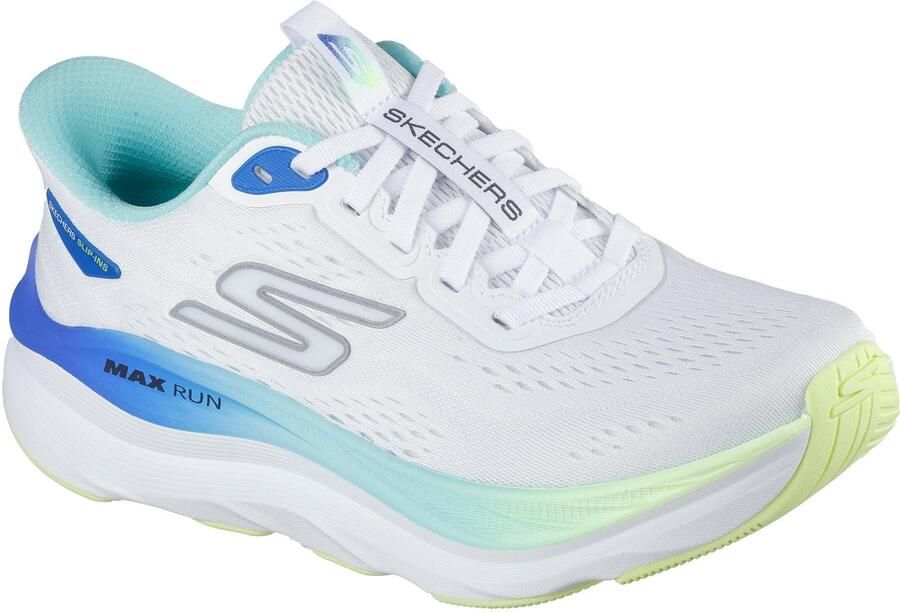 Skechers Performance Max Cushioning Max Run Textiel Dames Wit Multi Sneakers