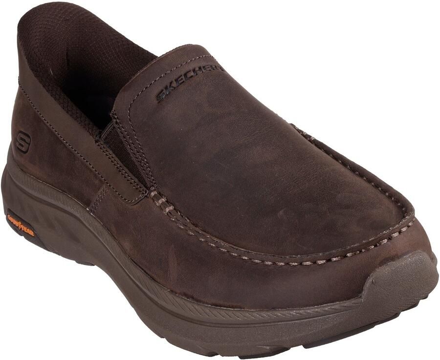 Skechers Pollard Osgood Leren Heren Cocoa Instappers
