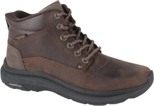 Skechers Pollard Waylon Leder Heren Koffie Enkelboots