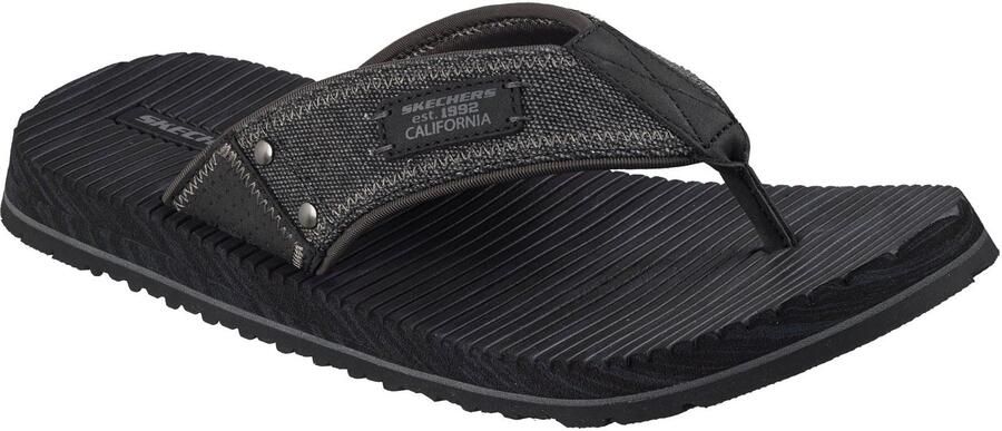 Skechers Quill Textile Heren Zwarte Flip-Flops