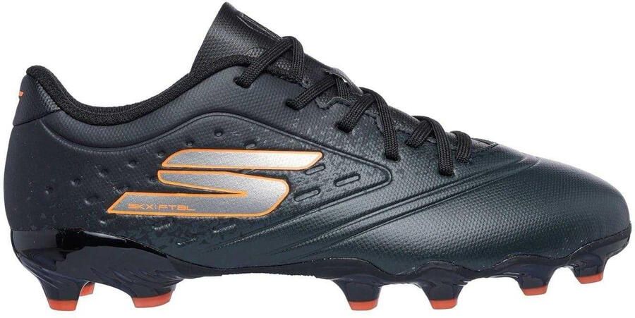 Skechers Razor voetbalschoenen voor kinderen (Firm Ground) (Zwart Oranje)