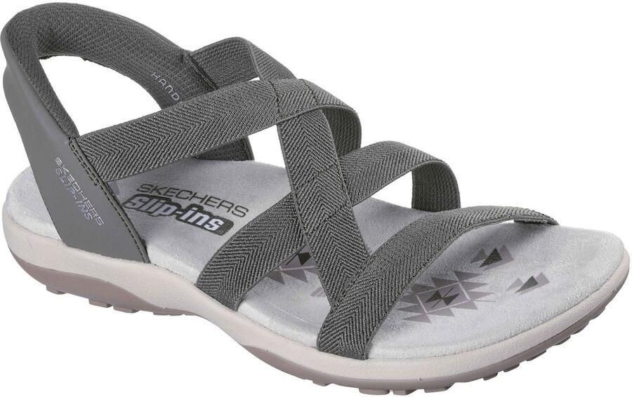 Skechers Reggae Slim Stretch Flex Textiel Dames Olijf Sandalen