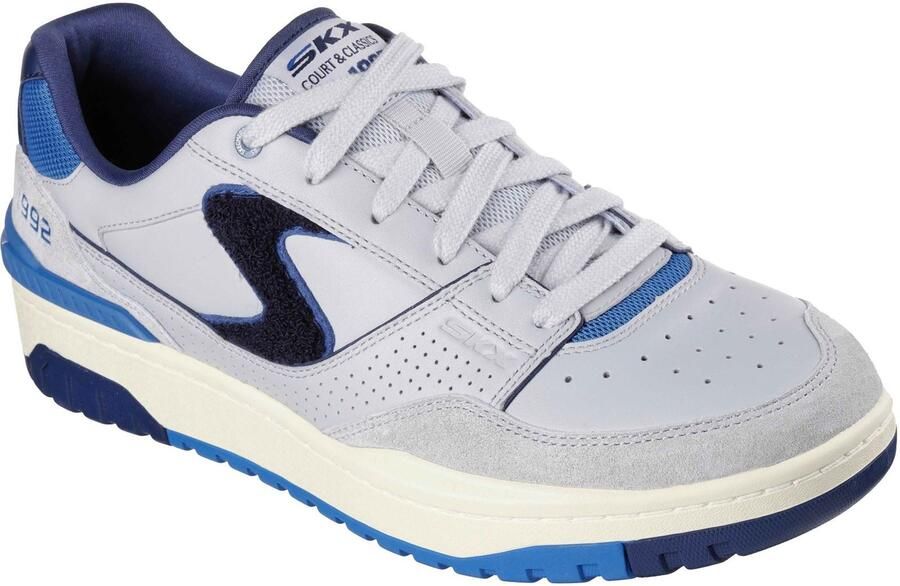 Skechers S-1992 Leer Heren Grijs Blauwe Standaard Sneakers