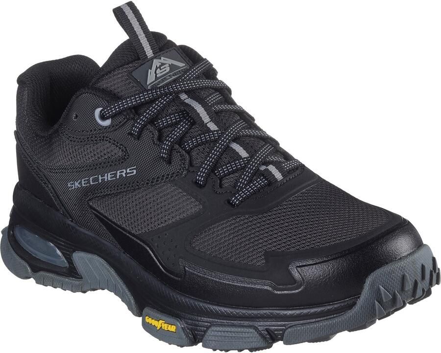 Skechers Skech-Air Sleek Envoy Leren Zwarte Heren Wandelschoenen
