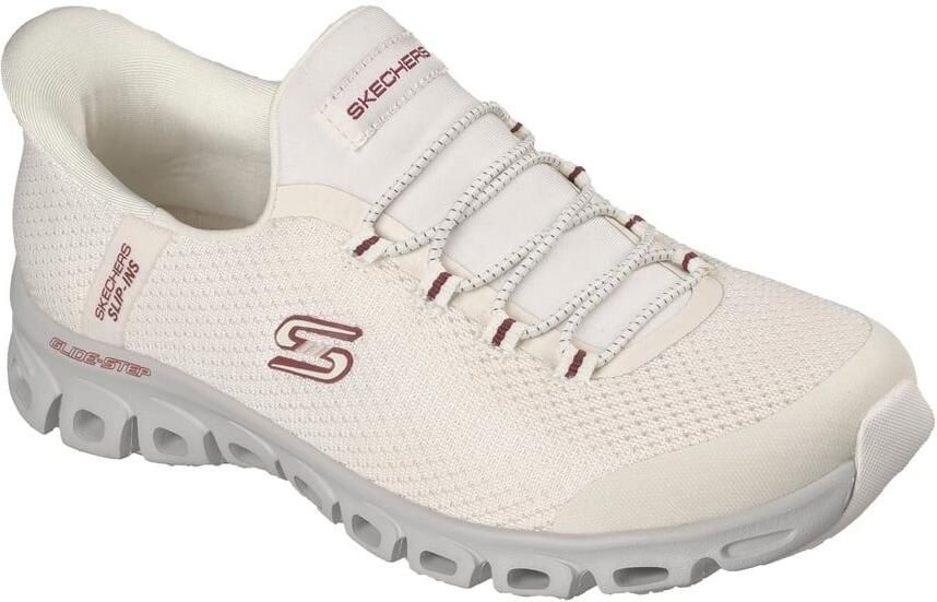 Skechers Slip-Ins Glide Step Vibey Mesh Dames Witte Sneakers