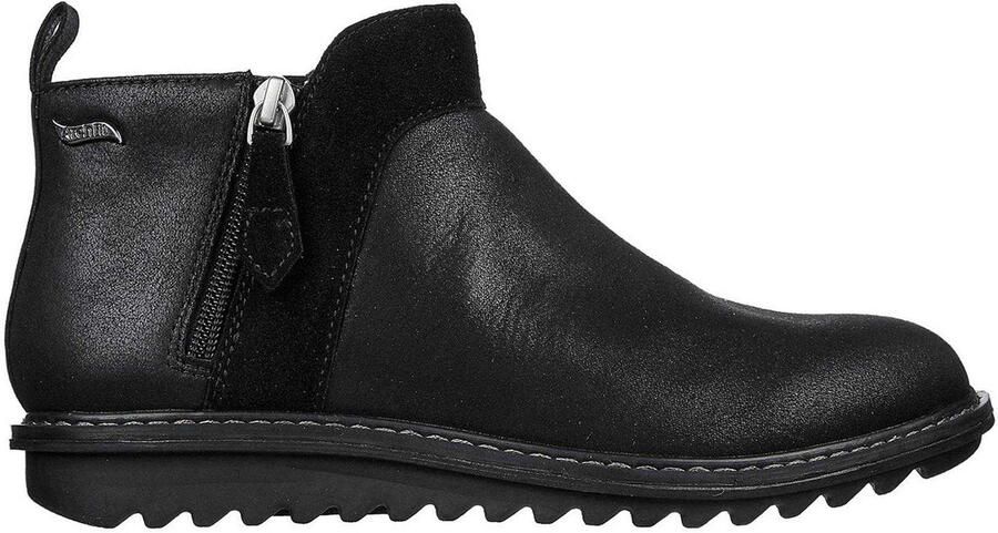 Skechers Suède enkellaarsjes voor dames met steun voor de voetboog (Zwart)