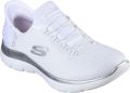 Skechers Summits Diamond Dream Textiel Dames Witte Zilveren Sneakers - Wit