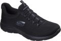 Skechers Summits Zomer Blush Textiel Dames Zwarte Trainers - Zwart