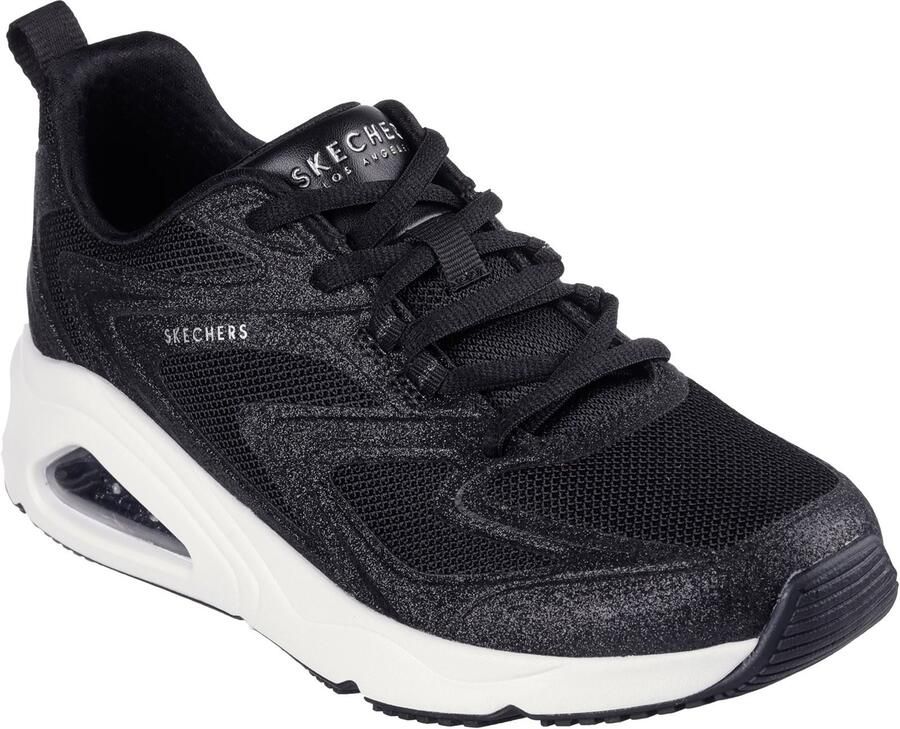 Skechers Tres-Air Uno Glit-Airy Dames Zwarte Sneakers