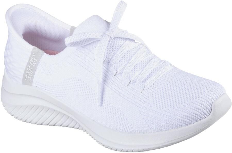 Skechers Ultra Flex 3.0 Brilliant Textiel Dames Witte Sneakers