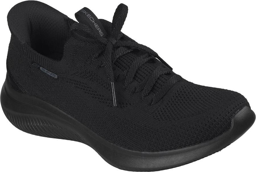 Skechers Ultra Flex 4.0 Polyester Dames Zwart Zwarte Zool Sneakers