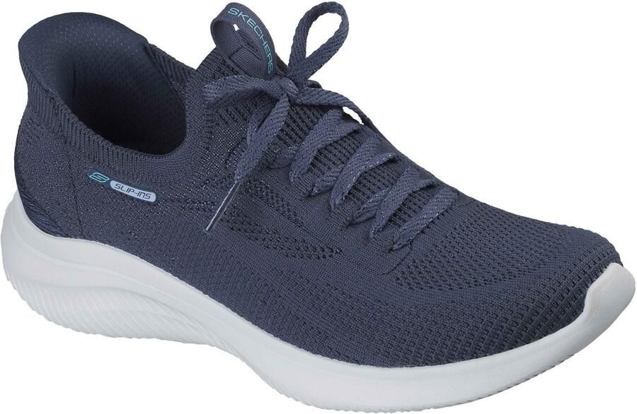 Skechers Ultra Flex 4.0 Textiel Dames Marineblauwe Standaard Sneakers