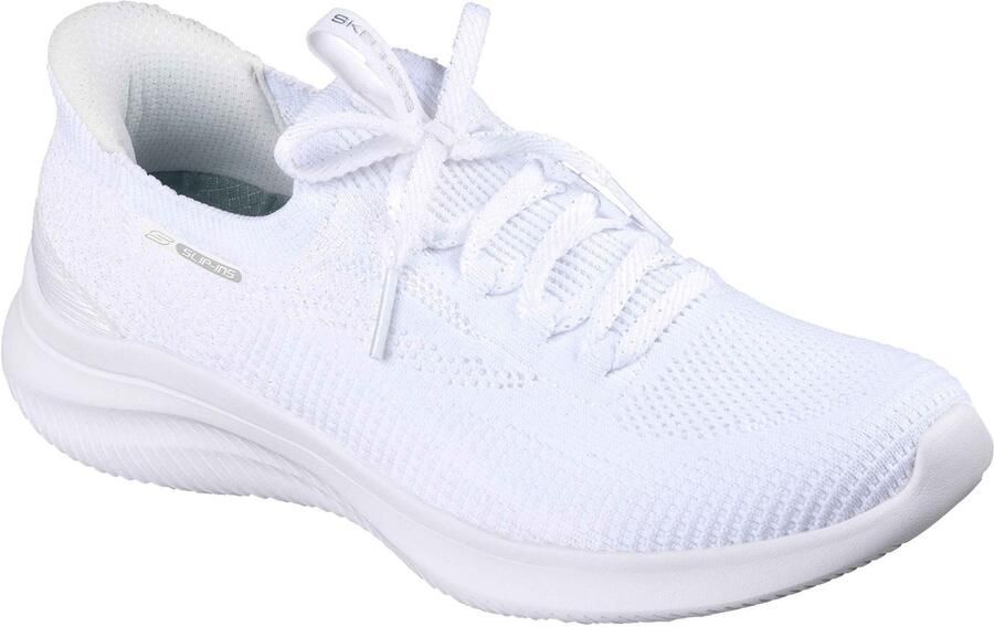 Skechers Ultra Flex 4.0 Textiel Dames Witte Standaard Sneakers