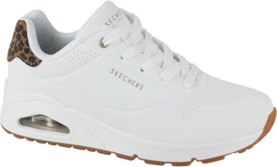 Skechers UNO Jungle Nite Polyurethaan Dames Witte Leopard Sneakers