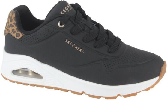 Skechers UNO Jungle Nite Polyurethaan Dames Zwart Leopard Sneakers