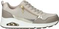Skechers Uno Metallic Sliders Sneakers Dames - Taupe