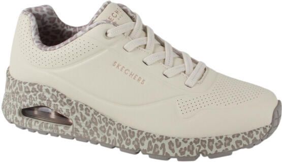 Skechers Uno Safari Time Polyurethaan Dames Witte Leopard Sneakers