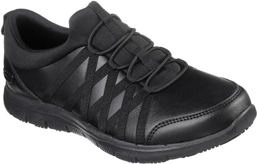 Skechers Workwear Ghenter Dagsby Leren Zwarte Sneakers Voor Dames