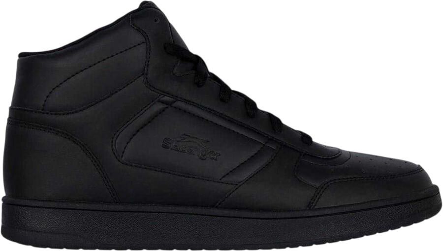 Slazenger Heren Tower Leren High Top Trainers (Zwart)