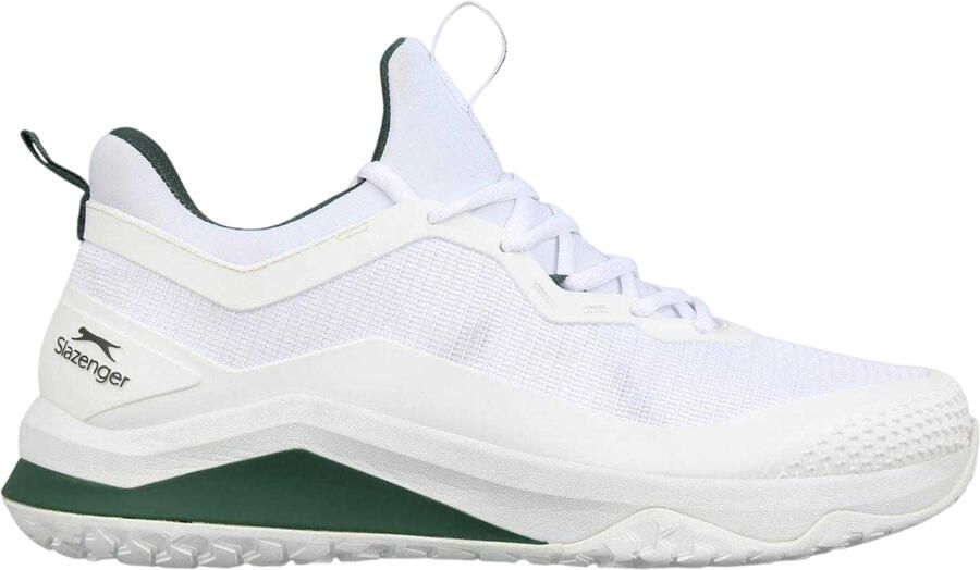 Slazenger Tennisschoenen voor heren met airconditioning (Wit Groen)