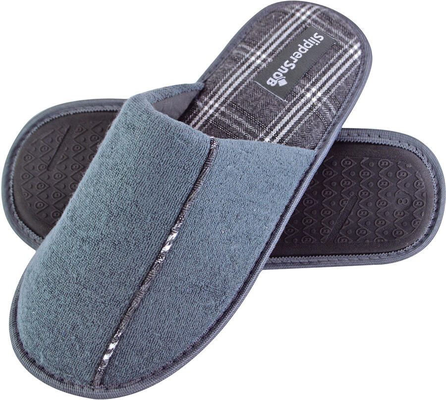 Slipper Snob Heren Indoor Slip On Mule Slippers Grijs