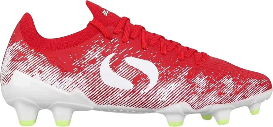 Sondico Blaze-voetbalschoenen met gebreide sokken voor kinderen (Rood Wit)