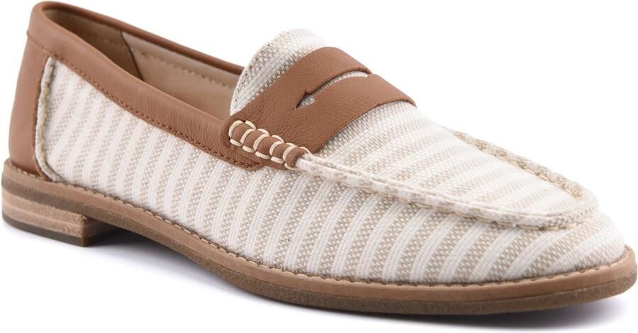 Sperry Port Driving Textiel Dames Witte Tan Standaard Loafers
