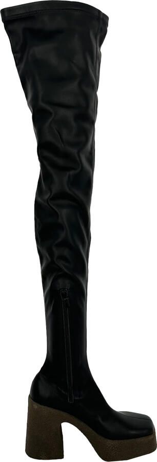 Stella McCartney Pre-owned Stella McCartney Skyla bovenknie laarzen in zwart leer