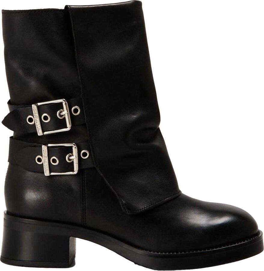Steve Madden Dames Bonfire Trench Metallic Blokhak Enkellaarsjes (Zwart)