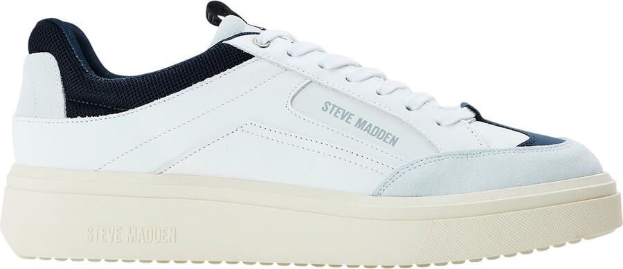 Steve Madden Heren Orlando leren sneakers (Wit Marine)