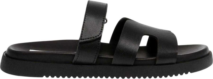 Steve Madden Kinderen Kids Missile-E leren platte slippers (Zwart)