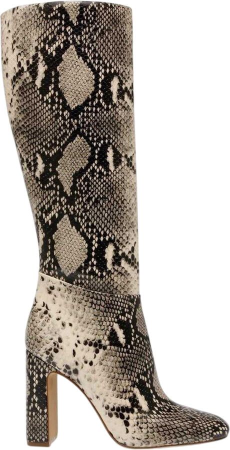 Steve Madden Kniehoge laarzen van slangenleer voor dames (Lichtbeige natuurlijke slangenhuid)