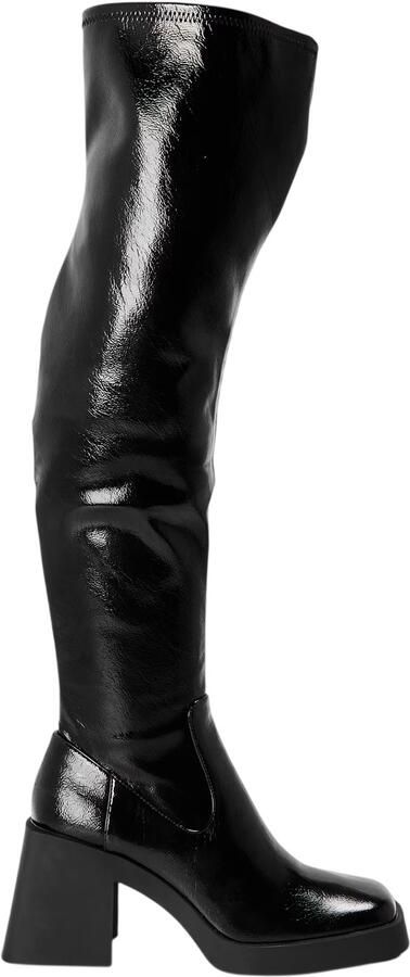 Steve Madden Kolby kniehoge laarzen voor dames (Zwart octrooi)