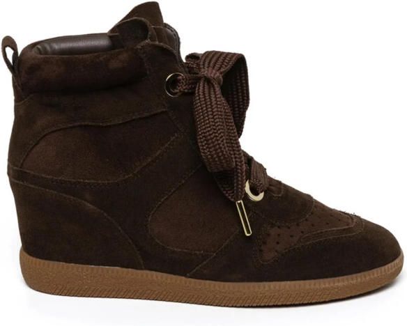 Steve Madden Mables brown suede hoge sneakers dames