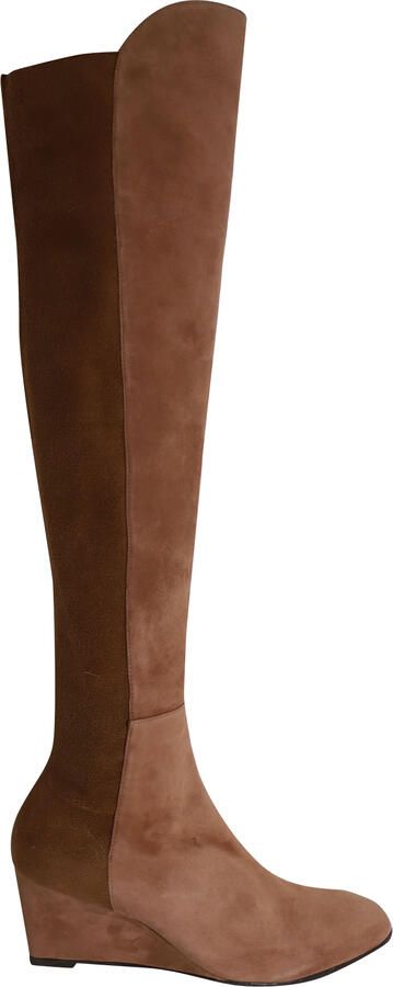 Stuart Weitzman Pre-owned Stuart Weitzman Blaire knielaarzen in bruin suède