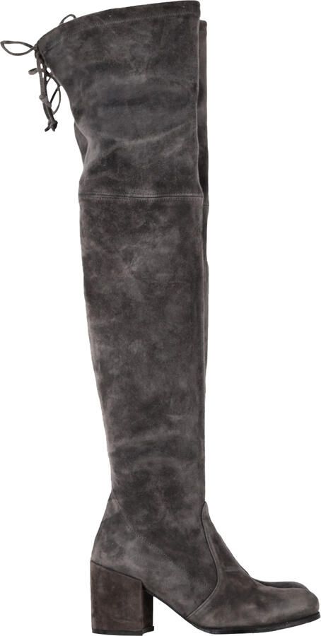Stuart Weitzman Pre-owned Stuart Weitzman Genna Over The Knee Laarzen in Grijs Suède