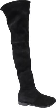 Stuart Weitzman Pre-owned Stuart Weitzman Lowland Over The Knee Laars in Zwart Suède